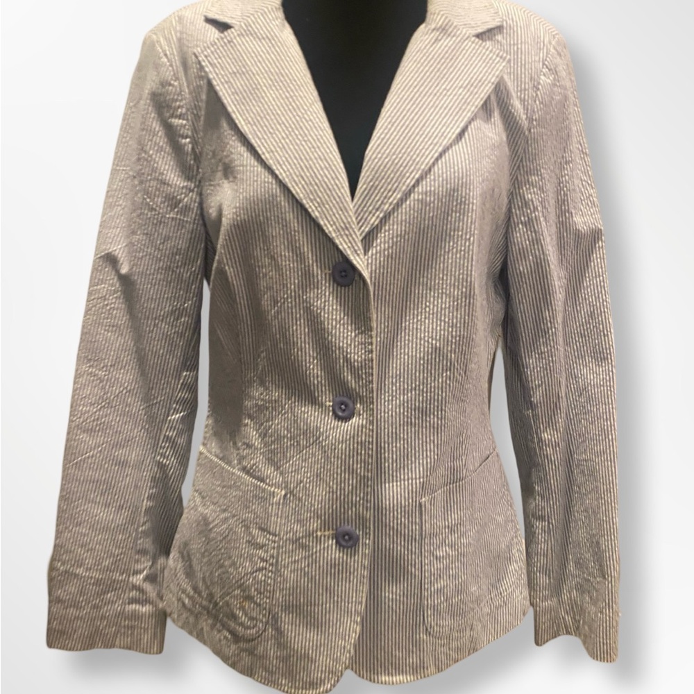 L.L. Bean Blue + White Seersucker Blazer